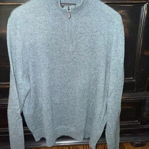 The Men's Store (Bloomingdale's) Charcoal Zip-Up Sweater